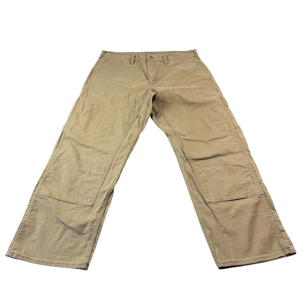 Levis 565 Workwear Brown Canvas Double Knee Mens Jeans 38x30 Straight Leg